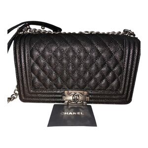 🔥 SALE $180 Fashion Medium Boy Black Quilted Crossbody Bag